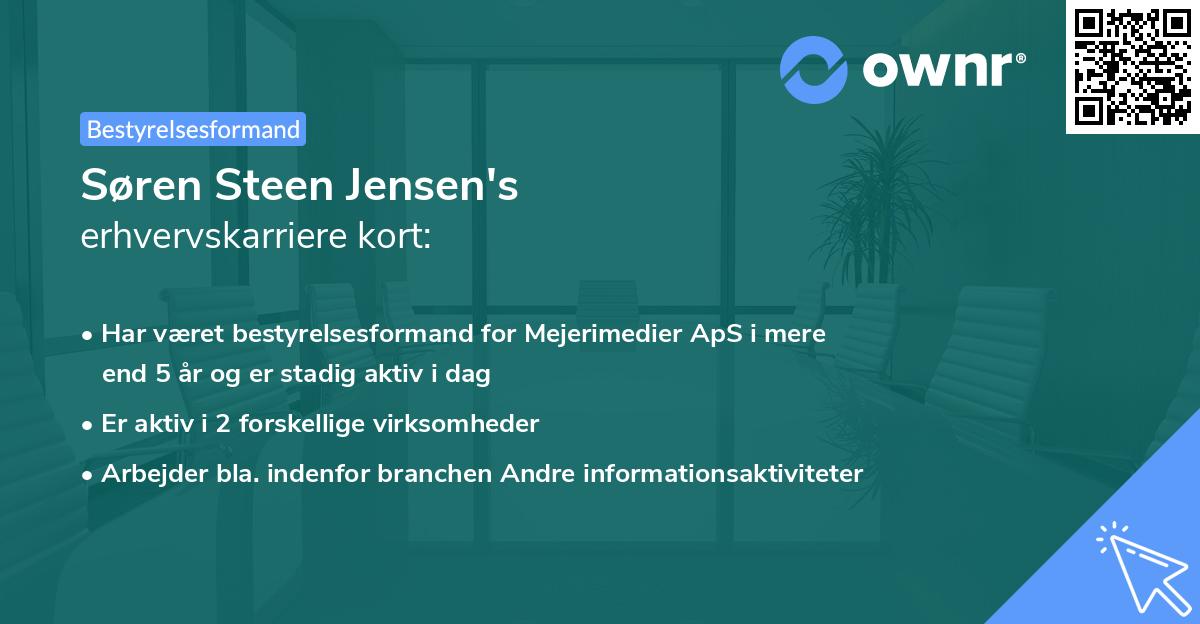 Søren Steen Jensen's erhvervskarriere kort