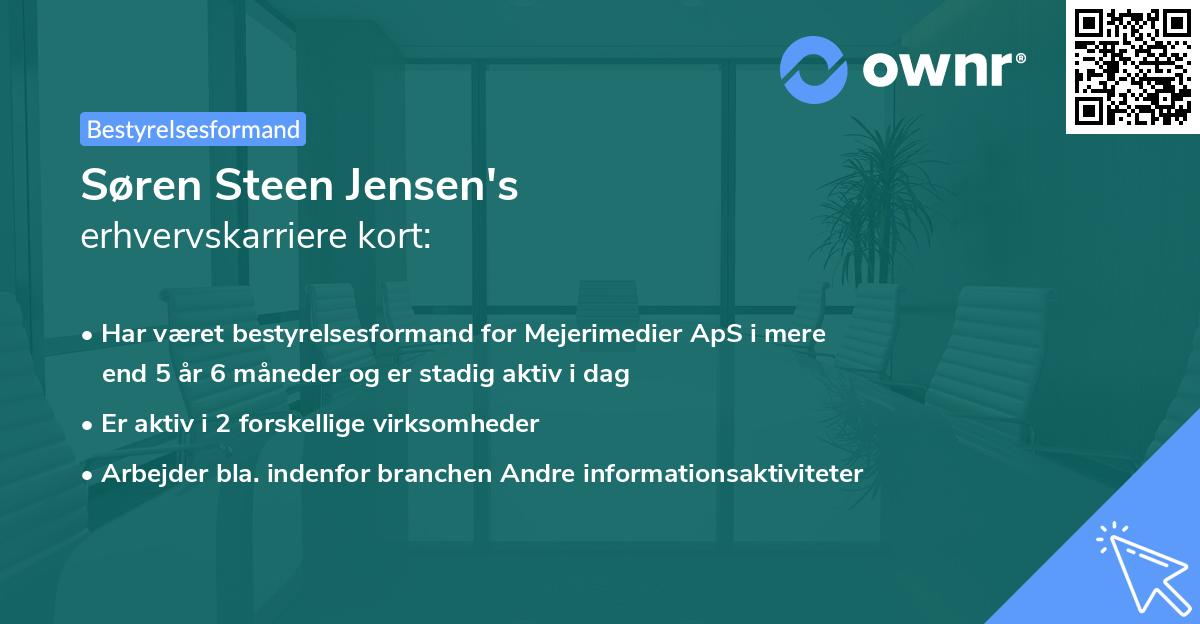 Søren Steen Jensen's erhvervskarriere kort