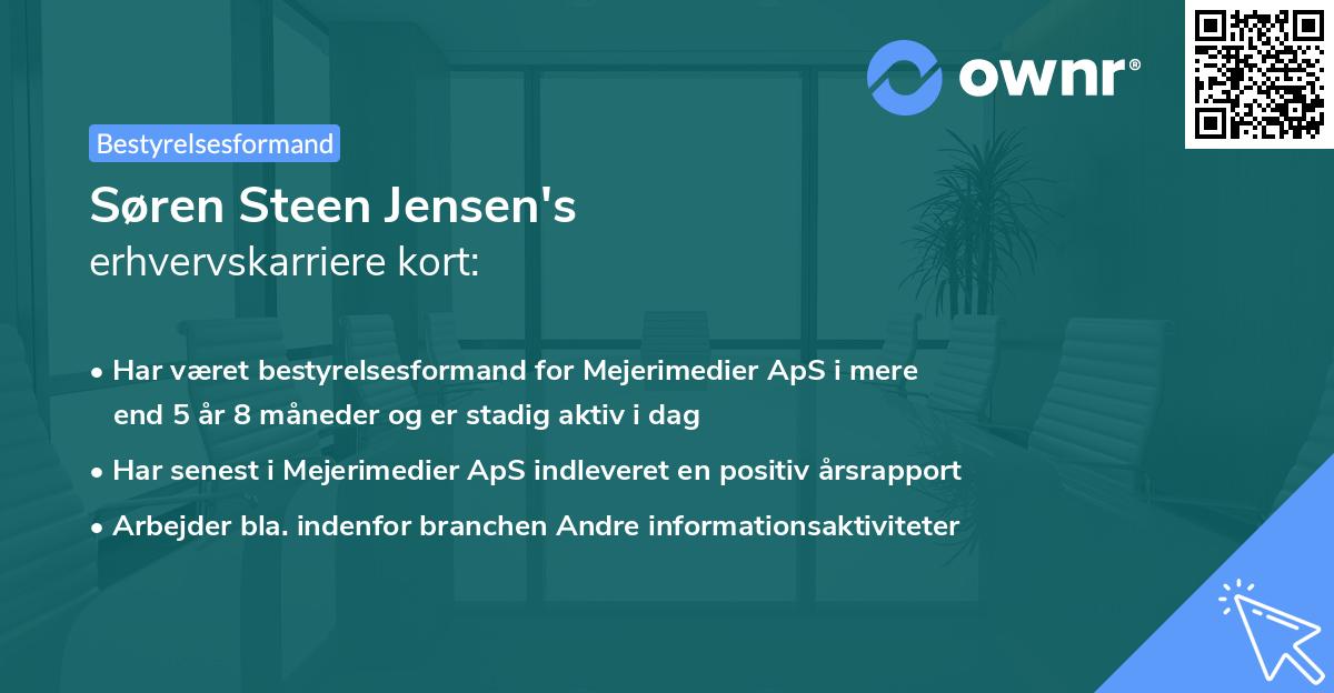 Søren Steen Jensen's erhvervskarriere kort