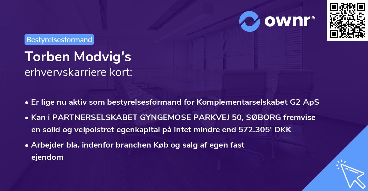 Torben Modvig's erhvervskarriere kort