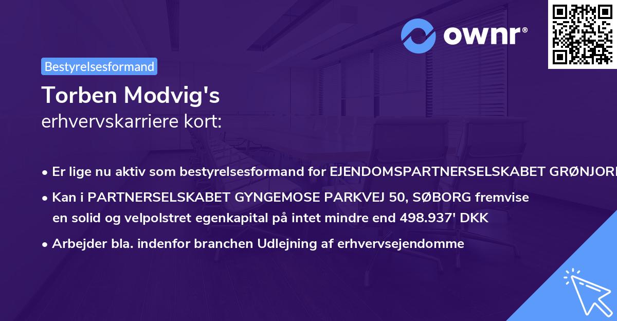 Torben Modvig's erhvervskarriere kort