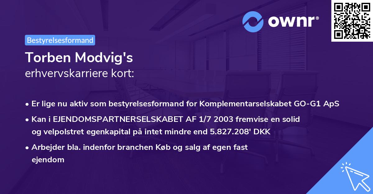 Torben Modvig's erhvervskarriere kort
