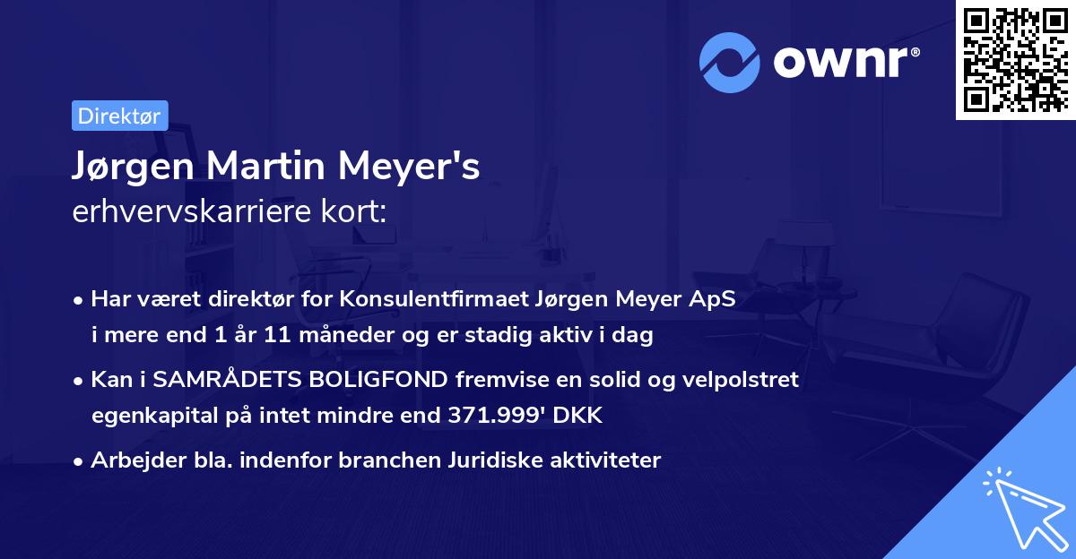 Jørgen Martin Meyer's erhvervskarriere kort