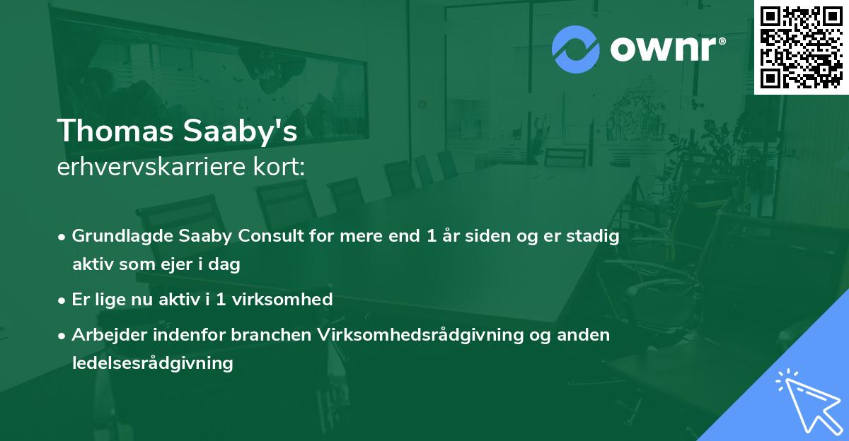 Thomas Saaby's erhvervskarriere kort