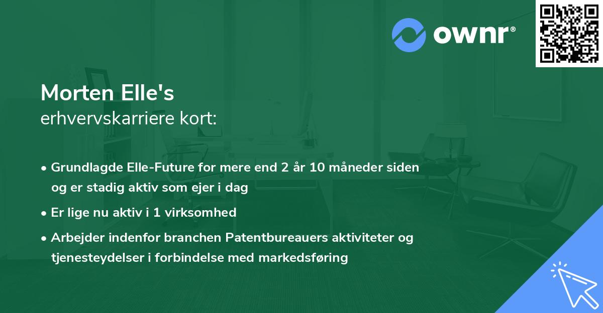 Morten Elle's erhvervskarriere kort