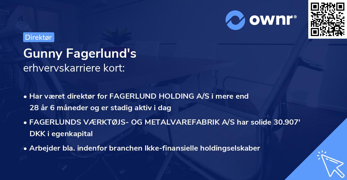 Gunny Fagerlund's erhvervskarriere kort