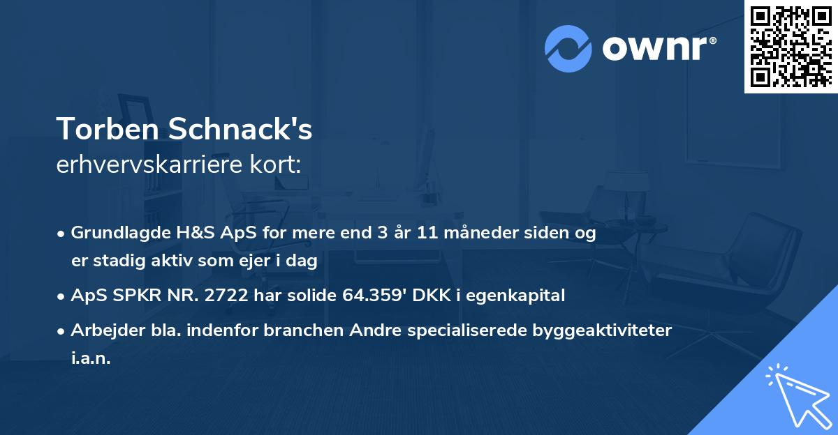 Torben Schnack's erhvervskarriere kort