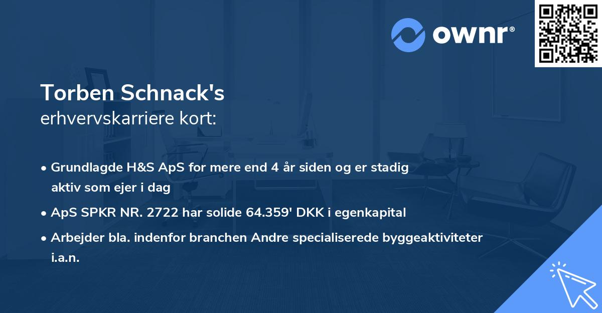 Torben Schnack's erhvervskarriere kort