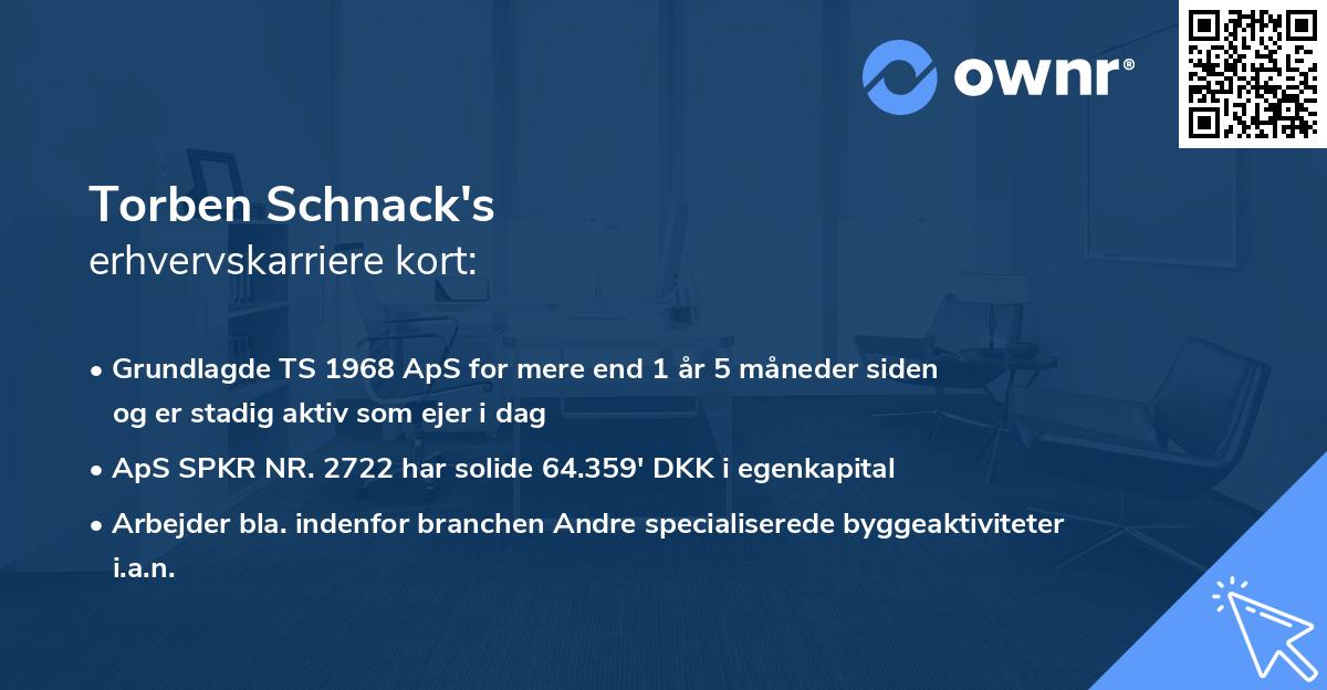 Torben Schnack's erhvervskarriere kort