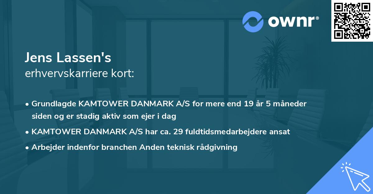 Jens Lassen's erhvervskarriere kort