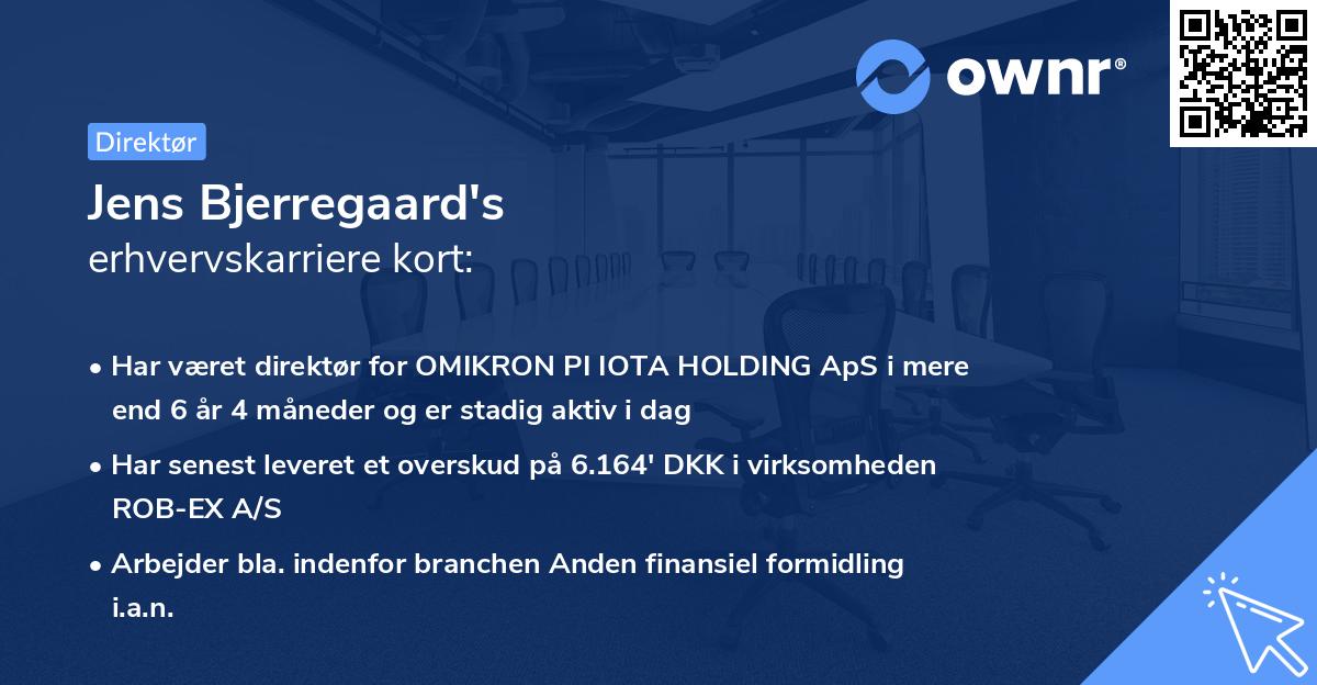 Jens Bjerregaard's erhvervskarriere kort
