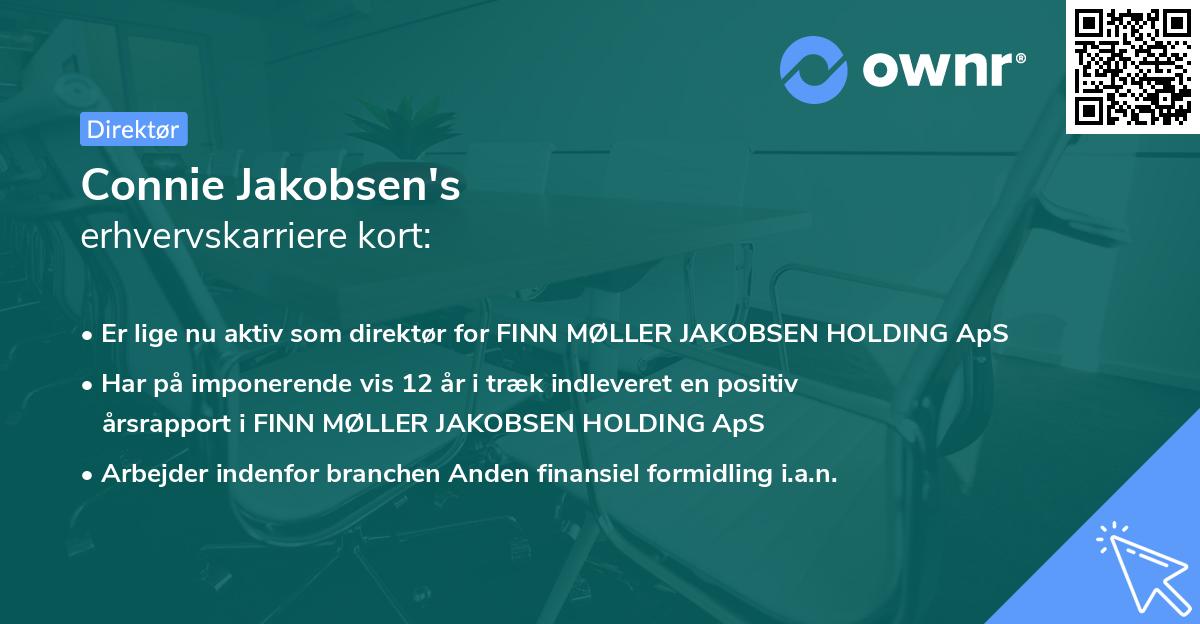 Connie Jakobsen's erhvervskarriere kort