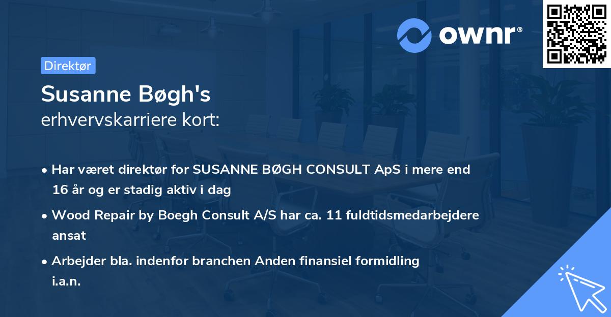 Susanne Bøgh's erhvervskarriere kort