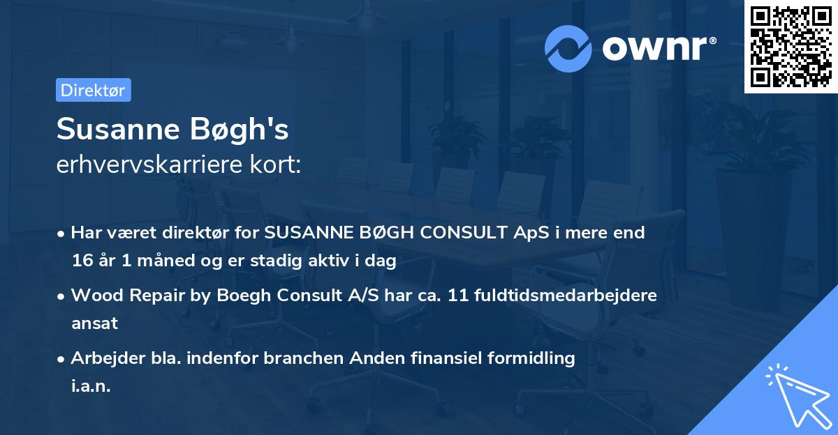 Susanne Bøgh's erhvervskarriere kort