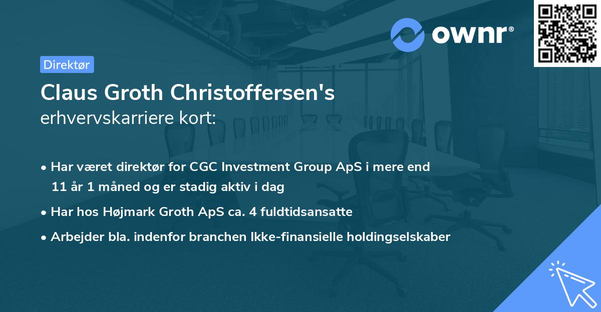 Claus Groth Christoffersen's erhvervskarriere kort