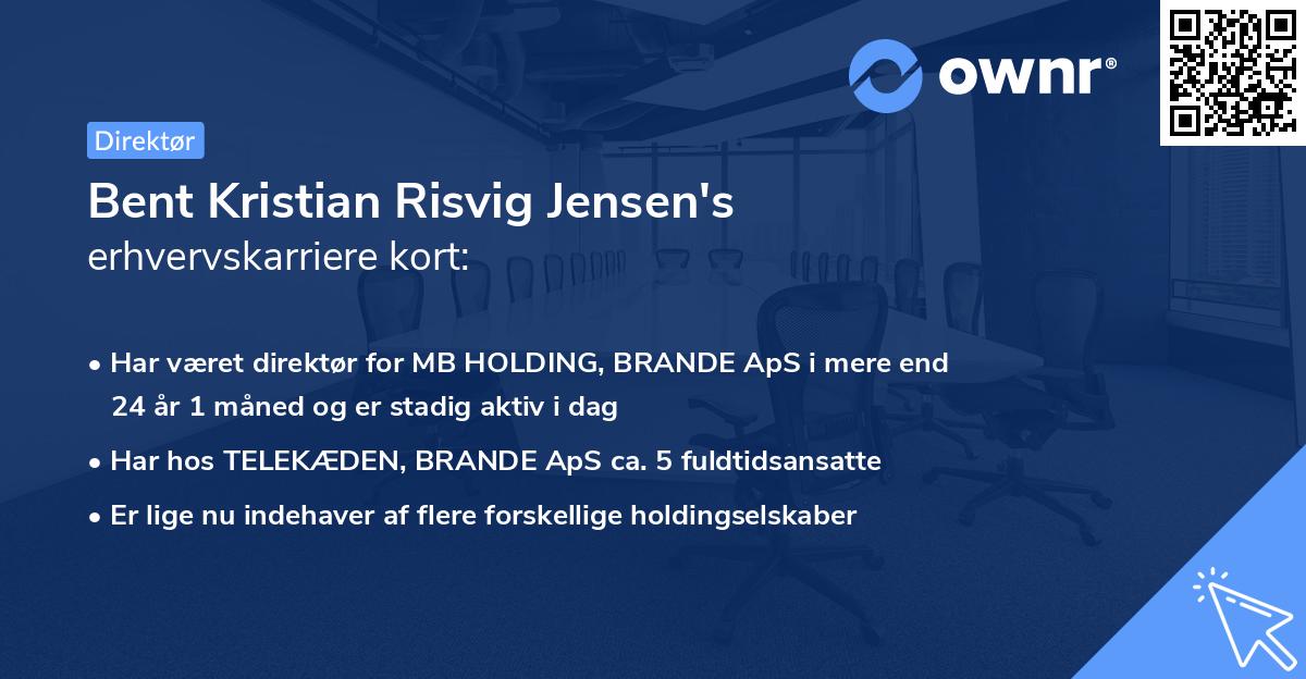 Bent Kristian Risvig Jensen's erhvervskarriere kort