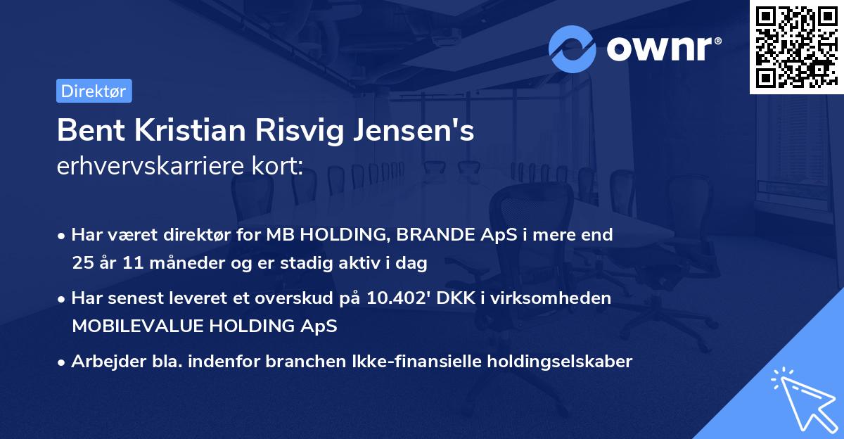 Bent Kristian Risvig Jensen's erhvervskarriere kort