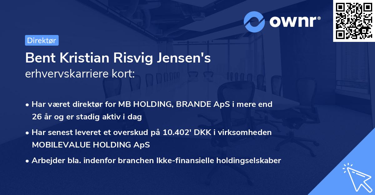 Bent Kristian Risvig Jensen's erhvervskarriere kort