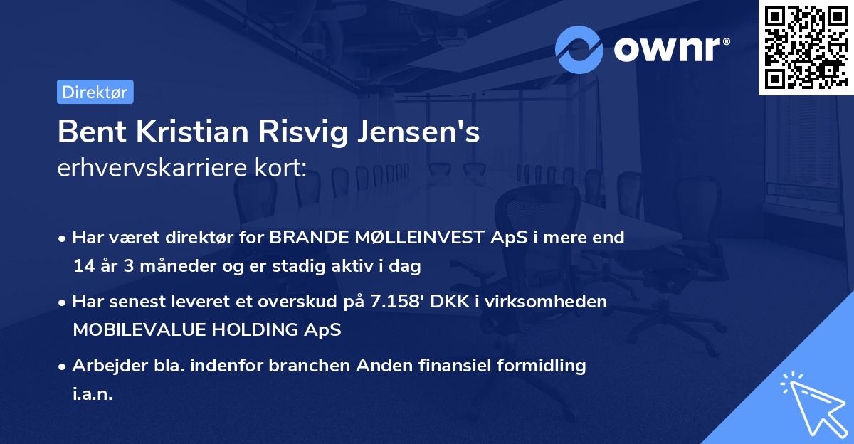 Bent Kristian Risvig Jensen's erhvervskarriere kort