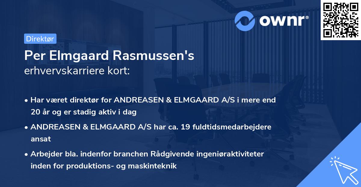 Per Elmgaard Rasmussen's erhvervskarriere kort