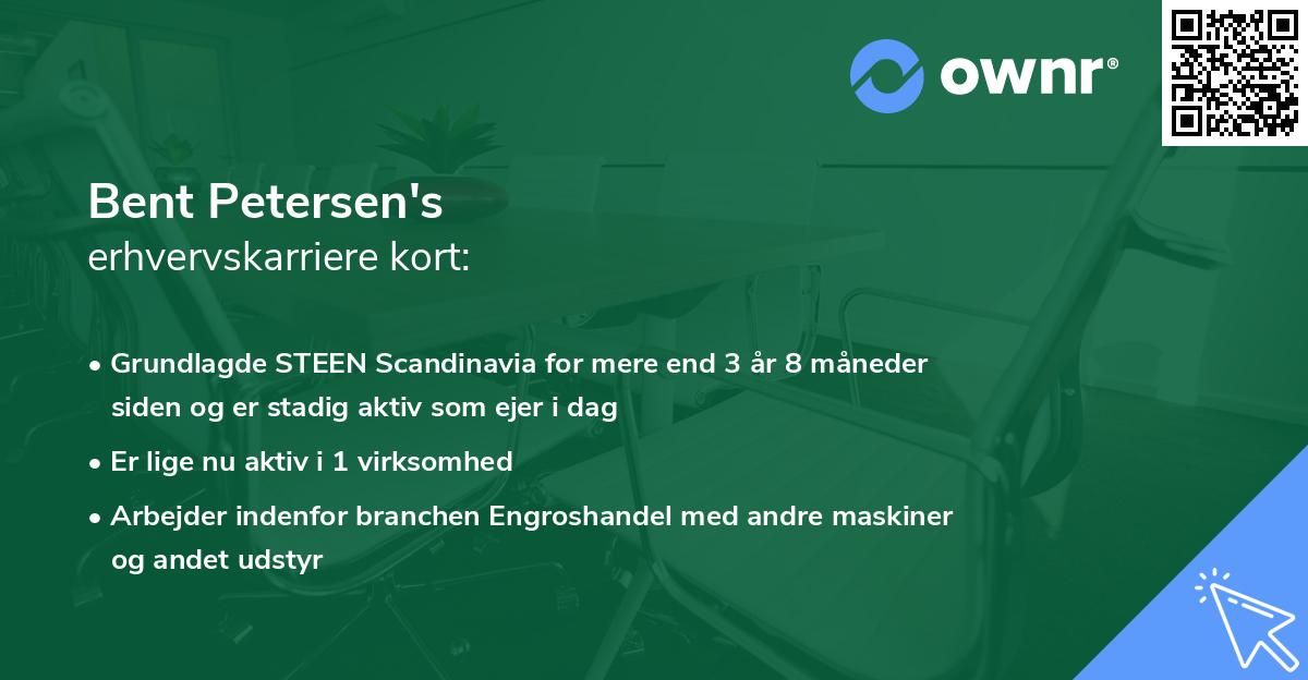 Bent Petersen's erhvervskarriere kort