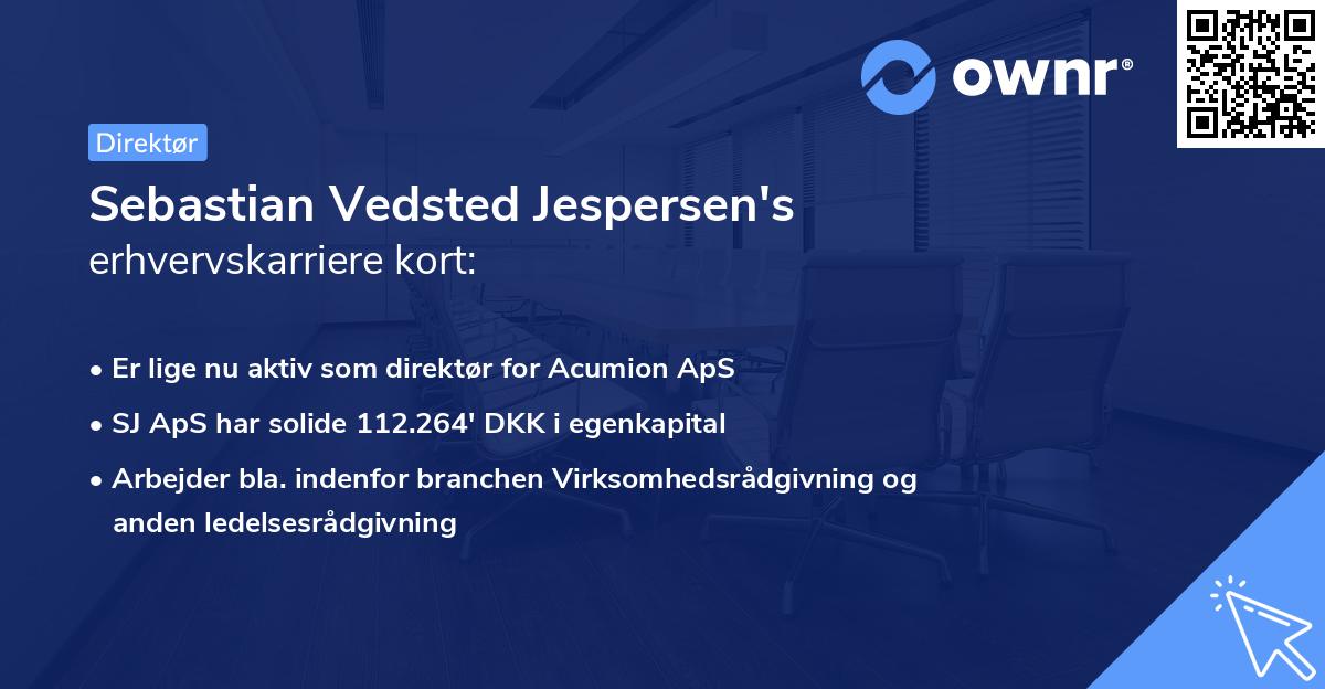 Sebastian Vedsted Jespersen's erhvervskarriere kort