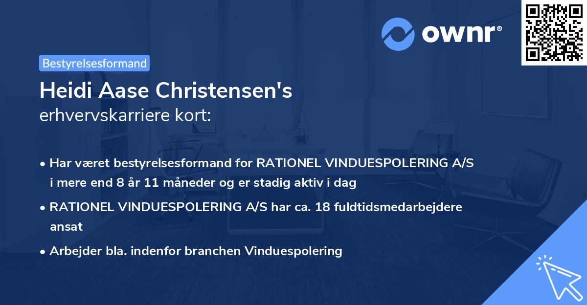 Heidi Aase Christensen's erhvervskarriere kort