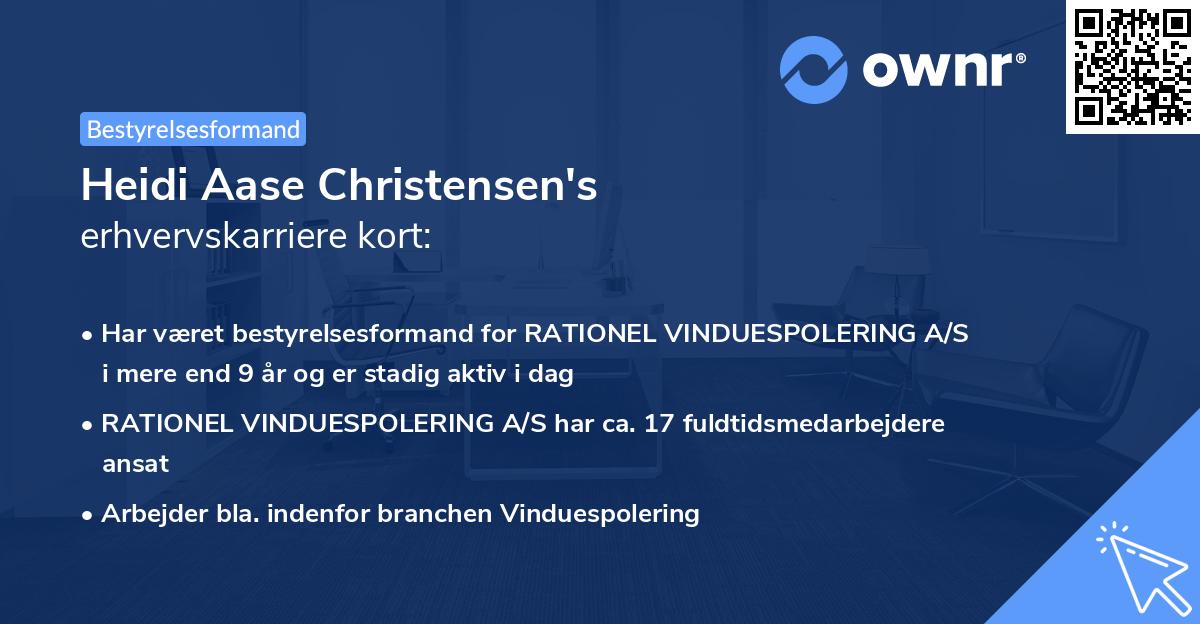Heidi Aase Christensen's erhvervskarriere kort