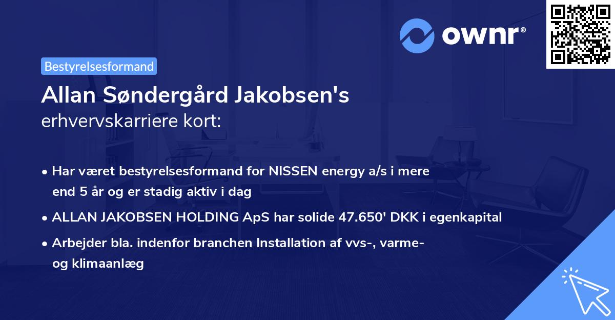 Allan Søndergård Jakobsen's erhvervskarriere kort