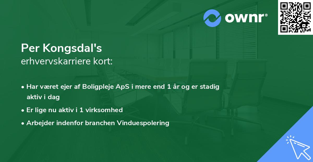 Per Kongsdal's erhvervskarriere kort