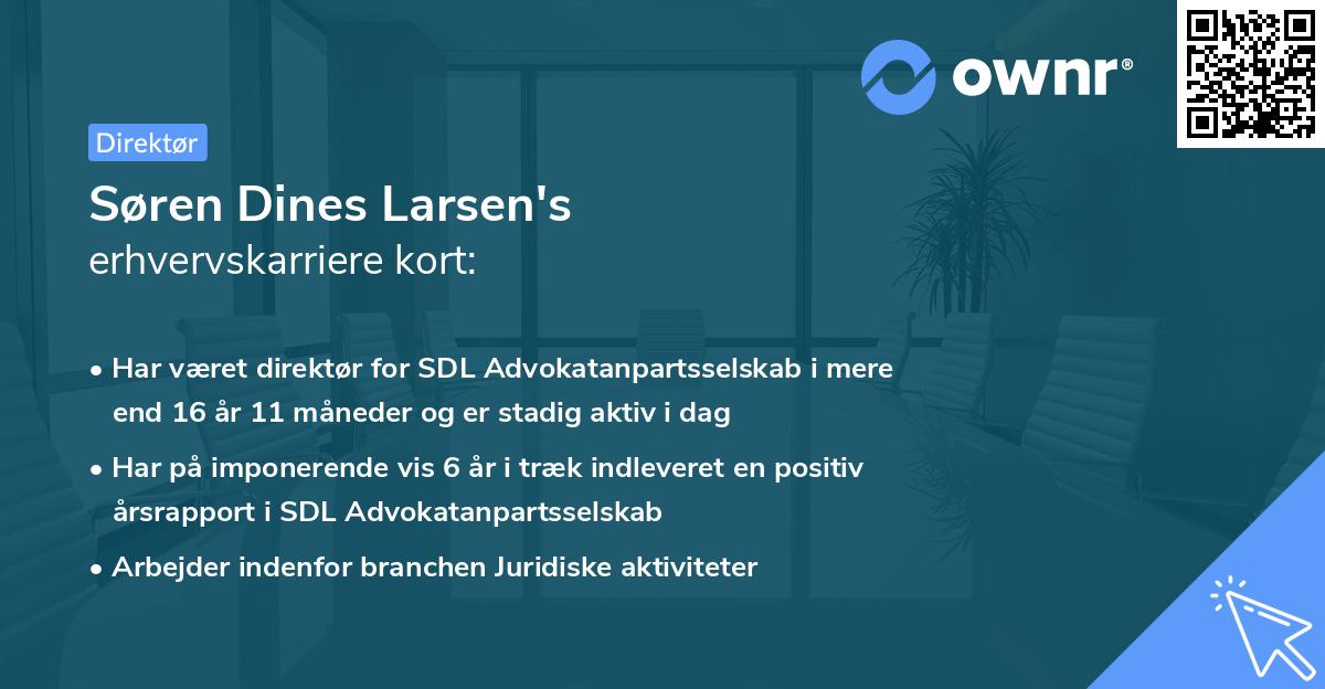 Søren Dines Larsen's erhvervskarriere kort
