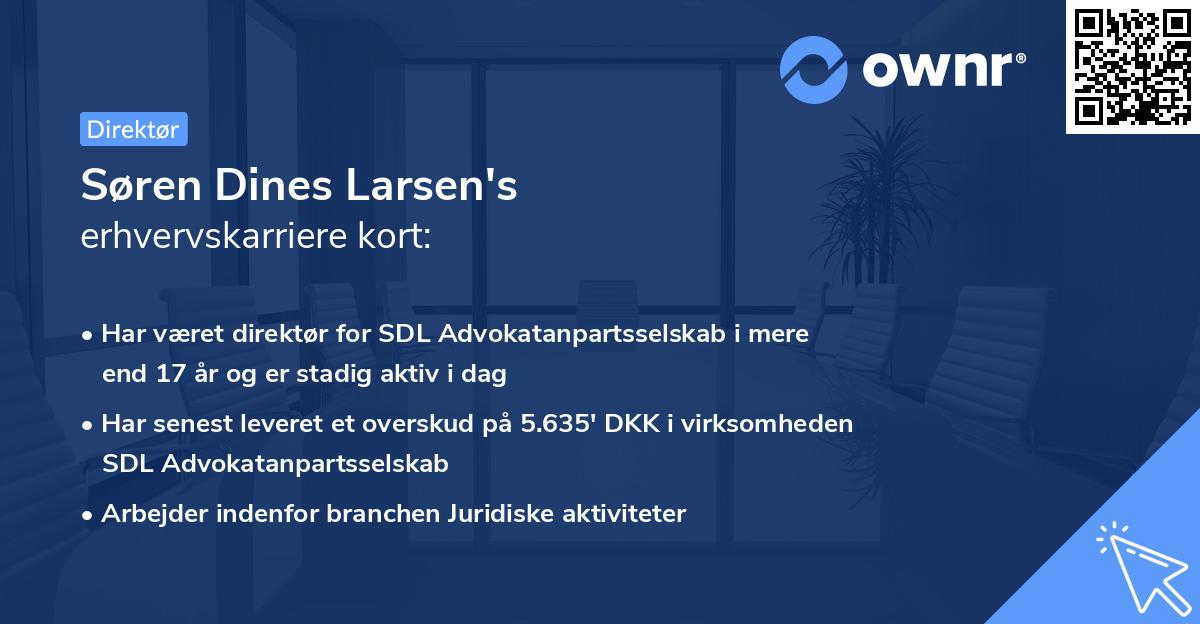 Søren Dines Larsen's erhvervskarriere kort