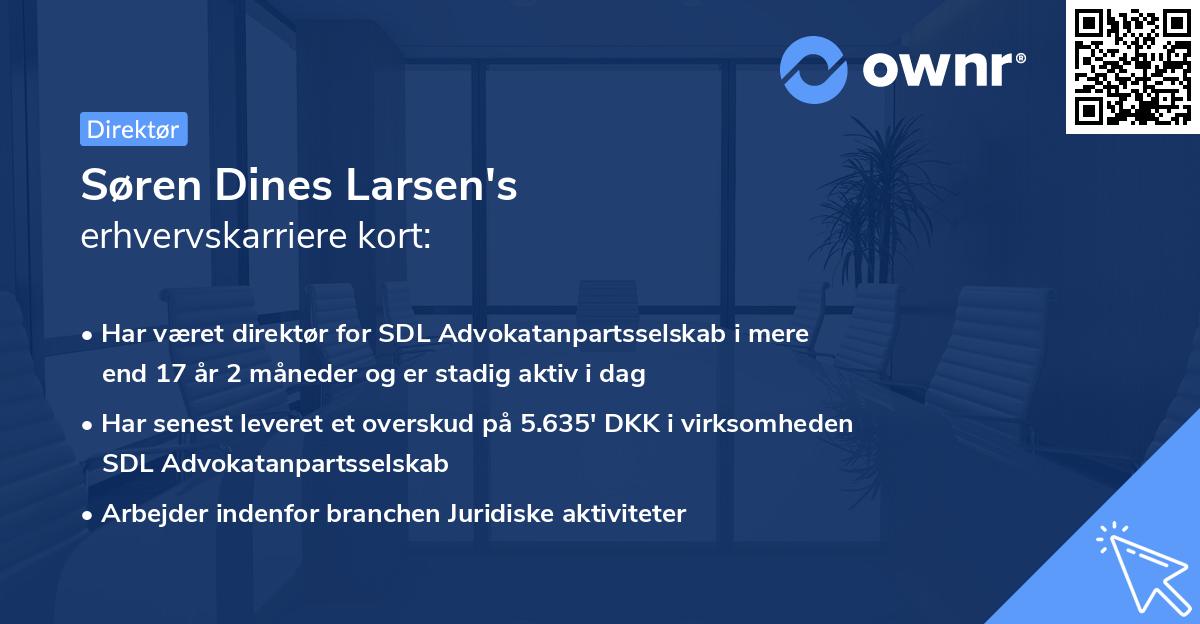 Søren Dines Larsen's erhvervskarriere kort