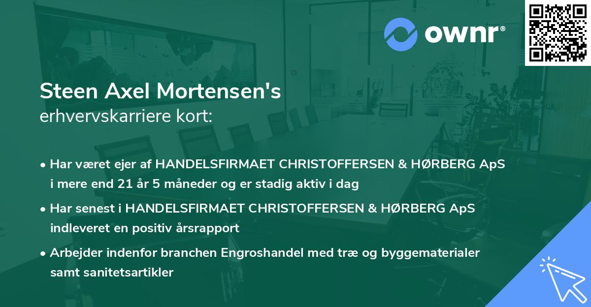 Steen Axel Mortensen's erhvervskarriere kort