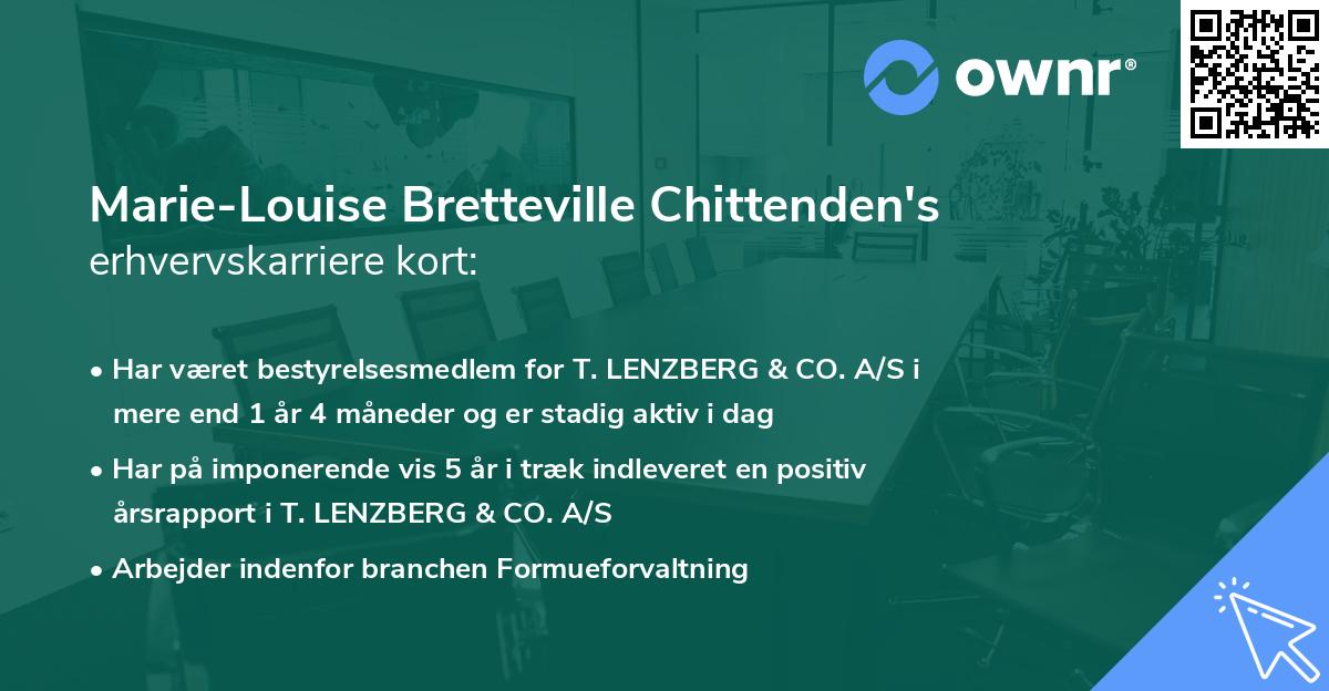 Marie-Louise Bretteville Chittenden's erhvervskarriere kort