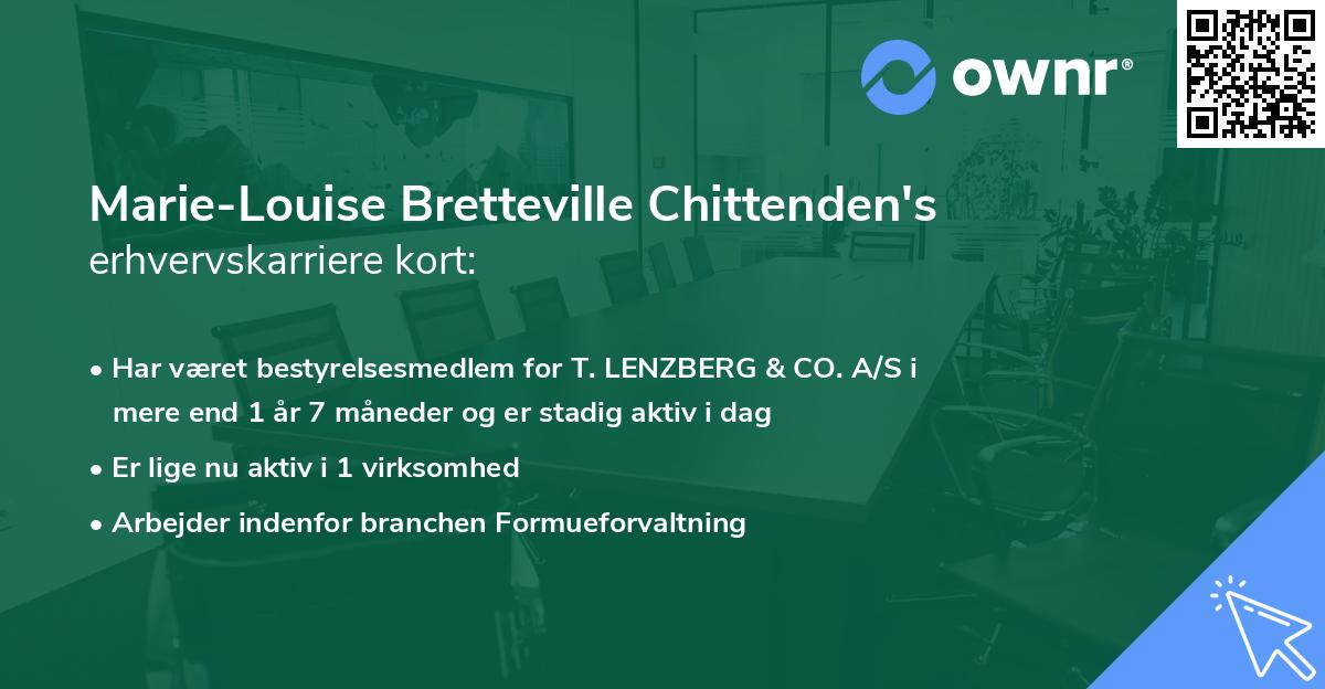 Marie-Louise Bretteville Chittenden's erhvervskarriere kort