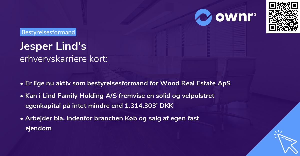 Jesper Lind's erhvervskarriere kort