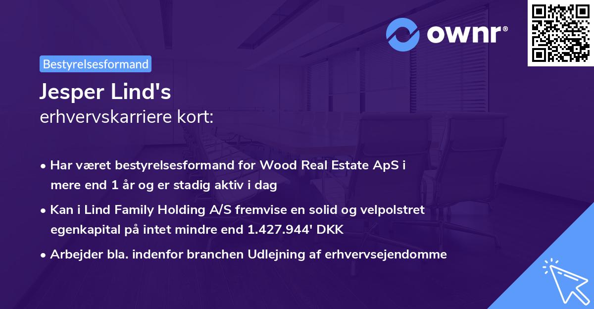 Jesper Lind's erhvervskarriere kort