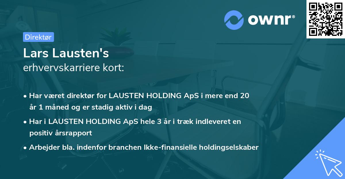Lars Lausten's erhvervskarriere kort
