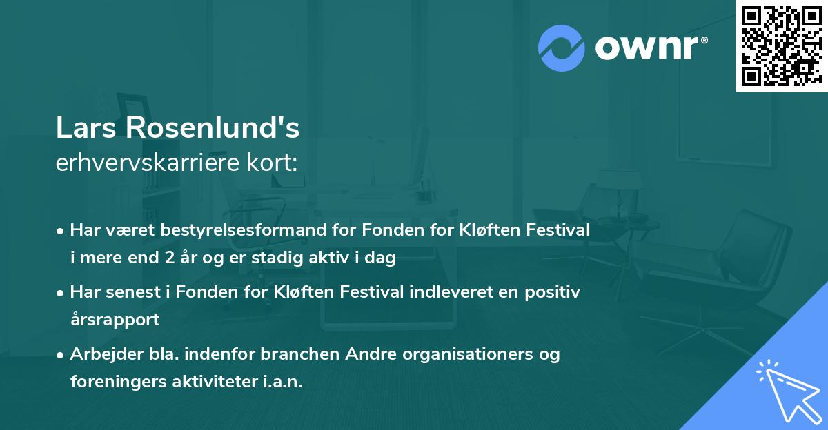 Lars Rosenlund's erhvervskarriere kort