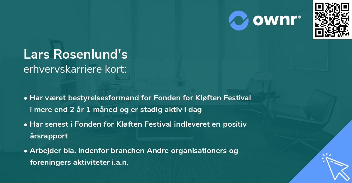 Lars Rosenlund's erhvervskarriere kort