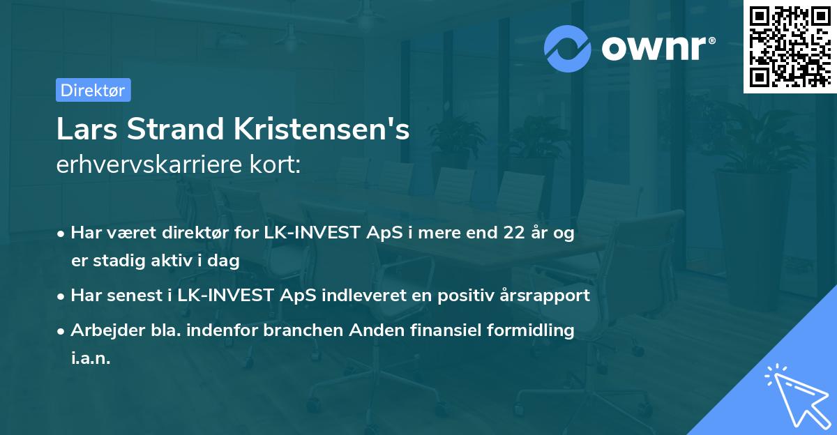 Lars Strand Kristensen's erhvervskarriere kort