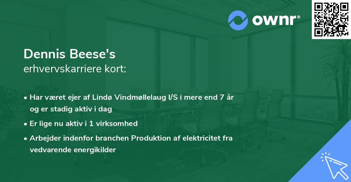 Dennis Beese's erhvervskarriere kort