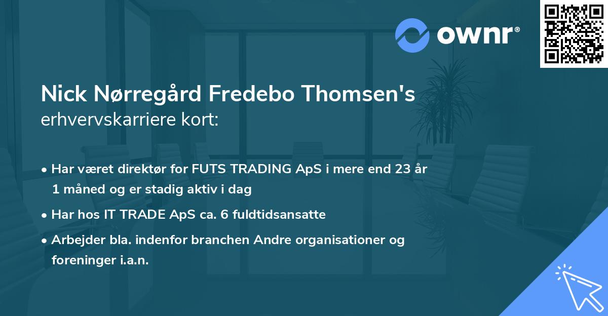 Nick Nørregård Fredebo Thomsen's erhvervskarriere kort