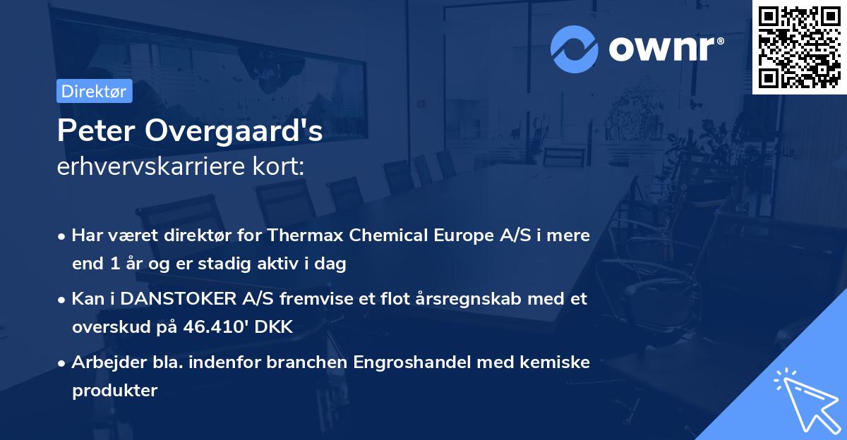 Peter Overgaard's erhvervskarriere kort