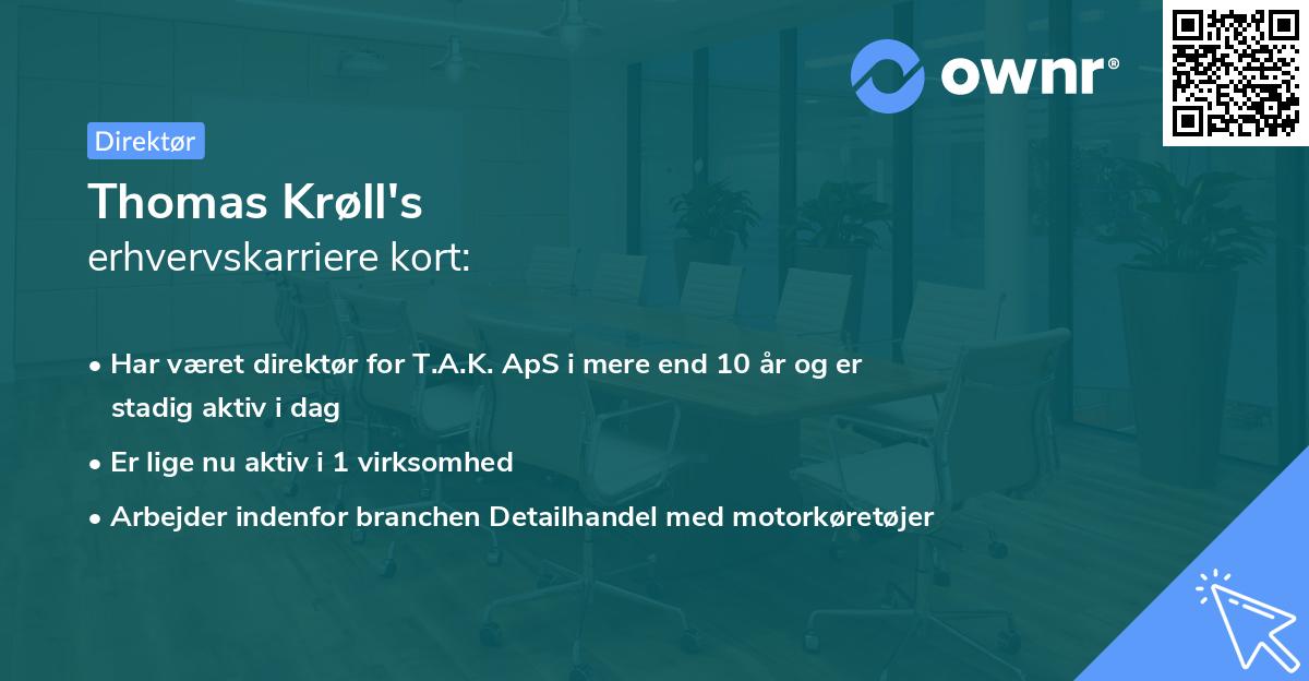 Thomas Krøll's erhvervskarriere kort