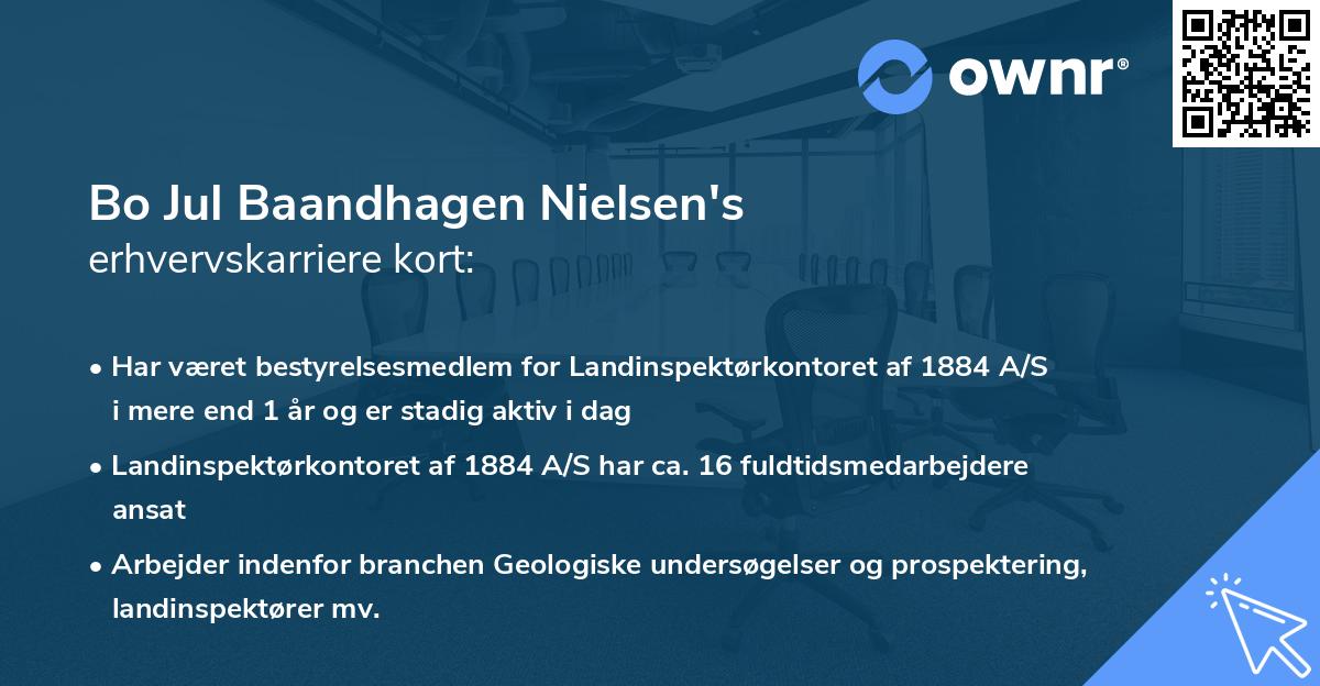 Bo Jul Baandhagen Nielsen's erhvervskarriere kort