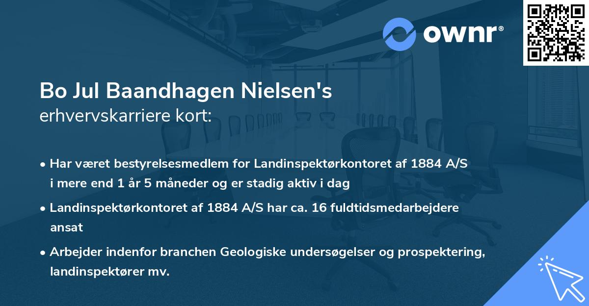 Bo Jul Baandhagen Nielsen's erhvervskarriere kort