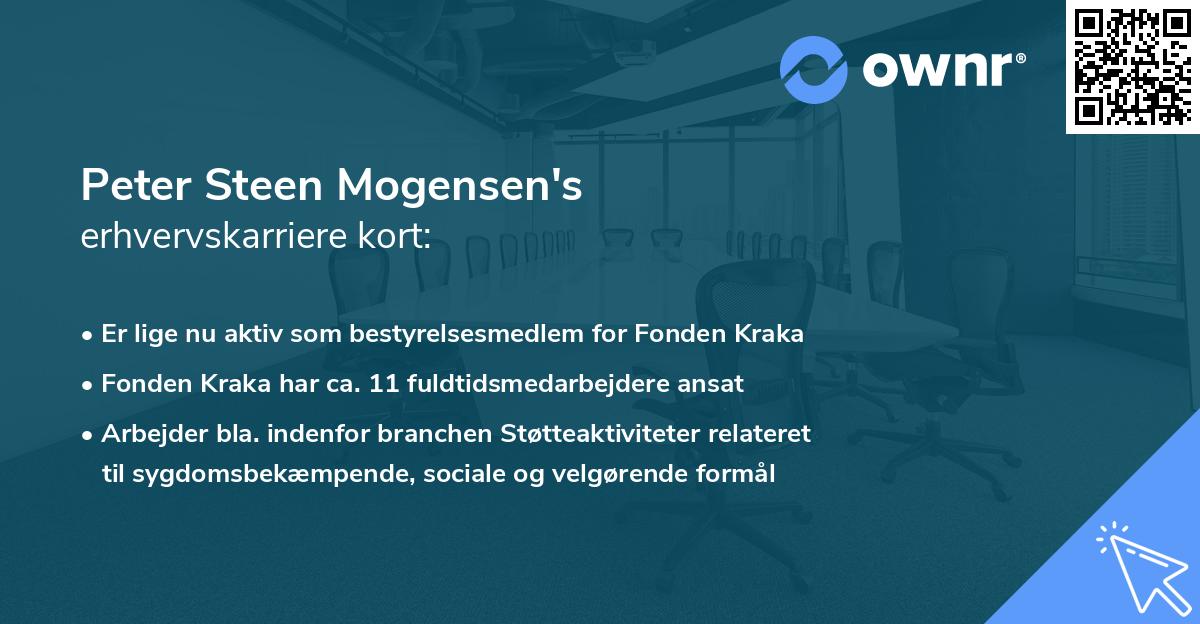 Peter Steen Mogensen's erhvervskarriere kort