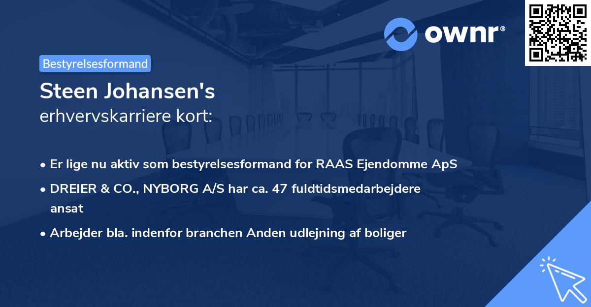 Steen Johansen's erhvervskarriere kort